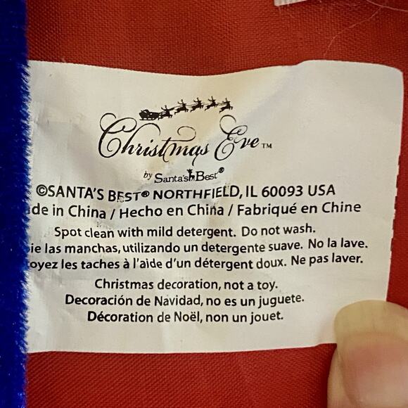 Santa’s Best Christmas Tree Skirt Large 55” Satin Lined Nutcracker Tab Closure - Picture 3 of 6